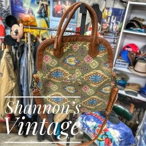 Olsenboye southwestern style canvas shoulder crossbody bag